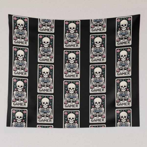 Item preview, The Gamer Skeleton Playing Games Tarot Card Design designed and sold by Blok45.