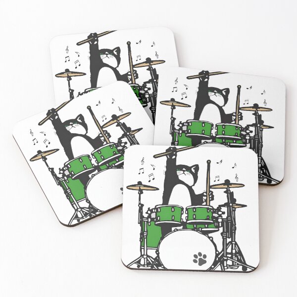 Item preview, Cat Playing Drums designed and sold by Kimberly Brenda.