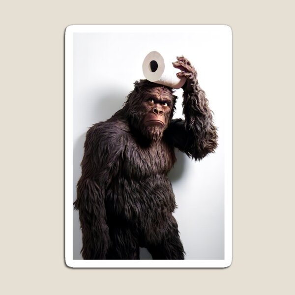 Item preview, Toilet Paper Sasquatch, Funny Bathroom Wall Art designed and sold by CheekyAnimalz.