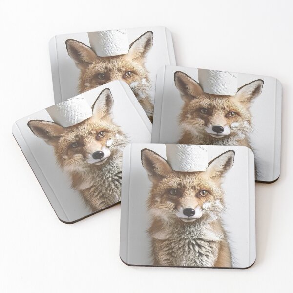 Item preview, Toilet Paper Fox, Funny Bathroom Wall Art designed and sold by CheekyAnimalz.
