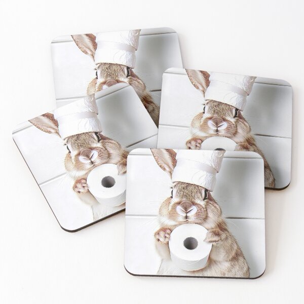 Item preview, Toilet Paper Bunny, Funny Bathroom Wall Art designed and sold by CheekyAnimalz.