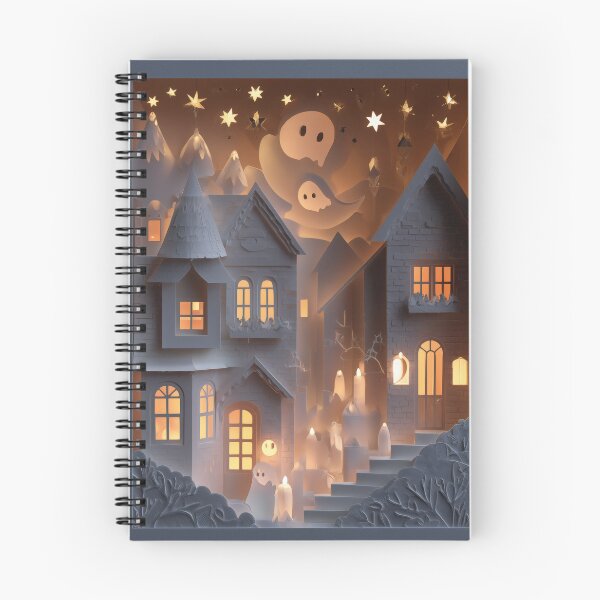Item preview, Paper-Cut Ghost Town — Candlelit Halloween Shadowbox designed and sold by AJ Lab.