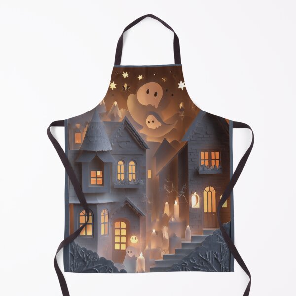 Item preview, Paper-Cut Ghost Town — Candlelit Halloween Shadowbox designed and sold by AJ Lab.