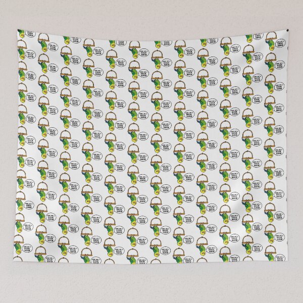 Item preview, Hung Like a Rogue Budgie – Funny Upside-Down Budgie Cartoon designed and sold by hangmeart.