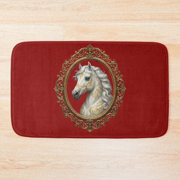Item preview, Regal White Horse in Gold Frame Print for t-shirts, hoodie, home decor and accessories  designed and sold by TheGaliyaStudio.