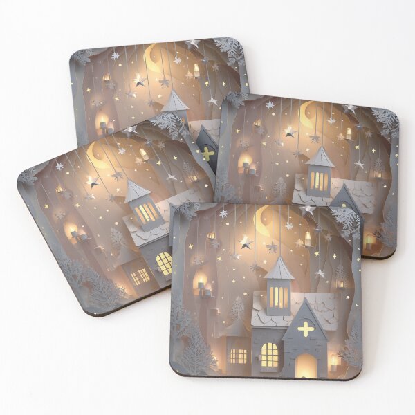 Item preview, Paper-Cut Moonlit Chapel | Cozy Halloween Shadowbox designed and sold by AJ Lab.