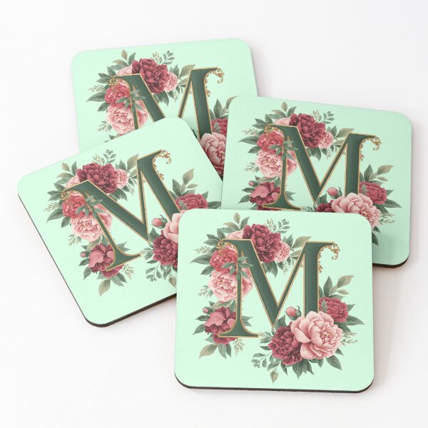 Item preview, Elegant Floral Monogram Letter M – Botanical Peony & Rose Initial Art | Personalized Gift, Feminine Nature Design designed and sold by AmenAlways.