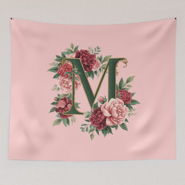 Item preview, Elegant Floral Monogram Letter M – Botanical Peony & Rose Initial Art | Personalized Gift, Feminine Nature Design designed and sold by AmenAlways.