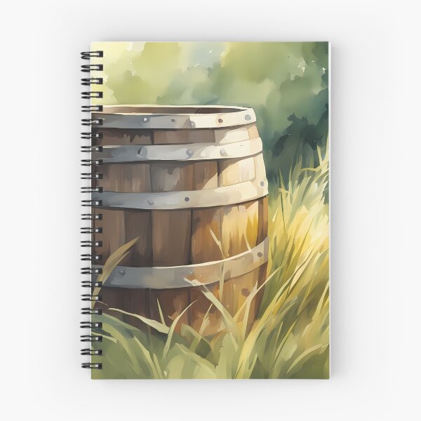 Item preview, Wooden Barrel on Meadow designed and sold by CalmnessbyChoice.
