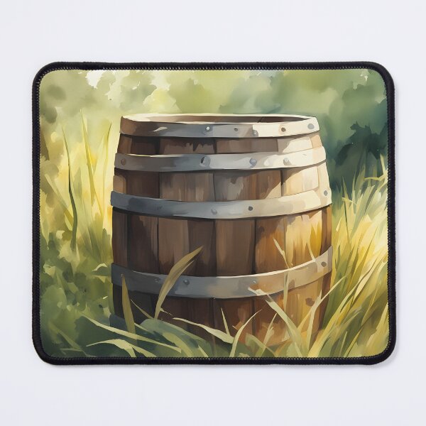 Item preview, Wooden Barrel on Meadow designed and sold by CalmnessbyChoice.