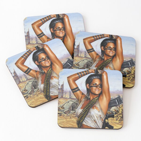 Item preview,  Post Apocalyptic warrior woman resting after battle designed and sold by Vintage Designs +.