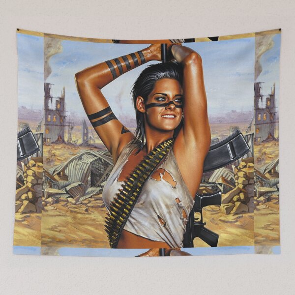 Item preview,  Post Apocalyptic warrior woman resting after battle designed and sold by Vintage Designs +.