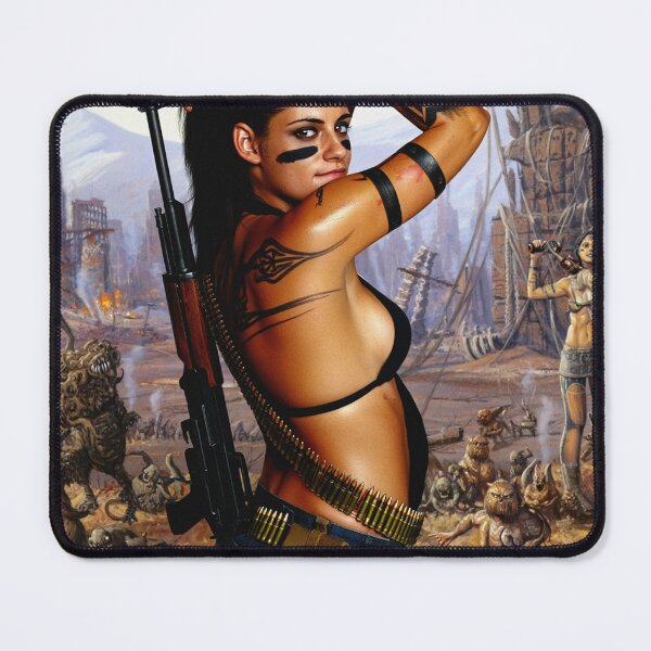 Item preview, Post Apocalyptic warrior woman resting after battle designed and sold by Vintage Designs +.