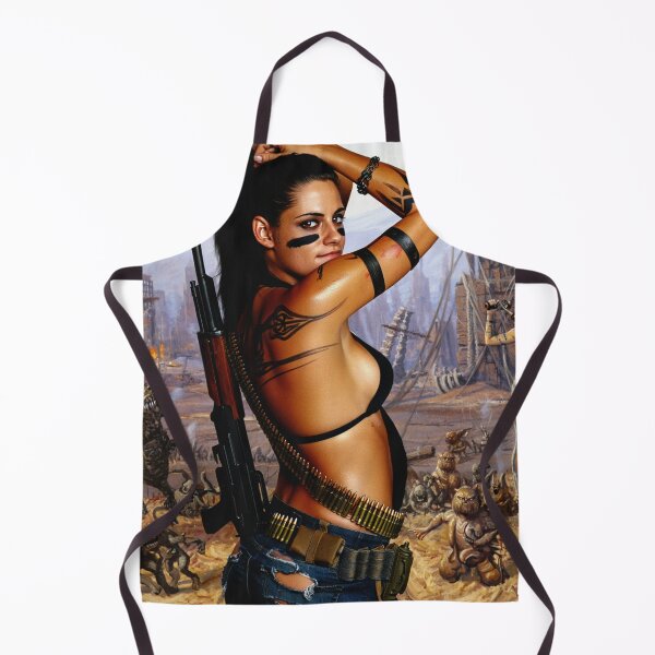 Item preview, Post Apocalyptic warrior woman resting after battle designed and sold by Vintage Designs +.