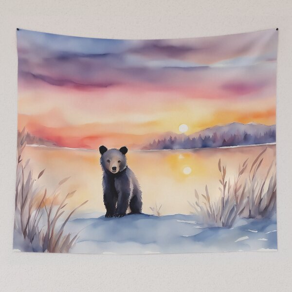 Item preview, Bear Cub By Lake at Dawn designed and sold by CalmnessbyChoice.