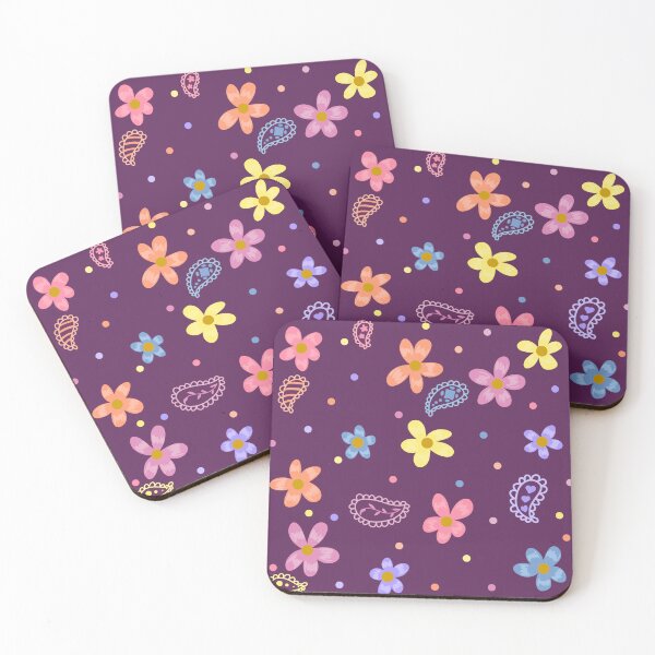 Item preview, Pastel Paisley and Flowers on Plum  designed and sold by JaygiesDesign.