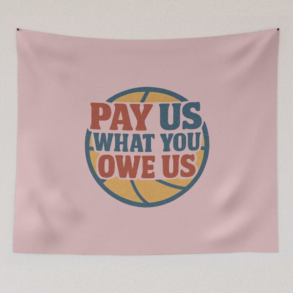 Item preview, Pay Us What You Owe Us – Equal Pay Feminist Statement Tee Design designed and sold by Printynest.