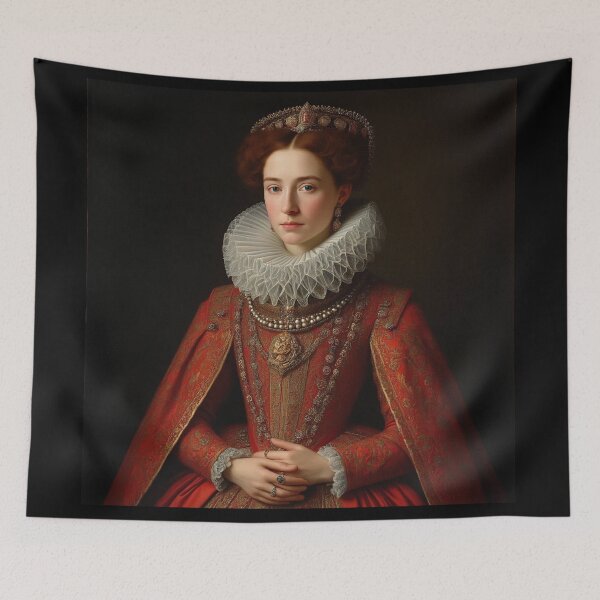 Item preview, Elizabeth Bathory vintage royal portrait art designed and sold by Vintage Designs +.