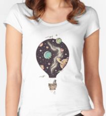 Hot air balloon Art / Space Style Women's Fitted Scoop T-Shirt