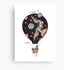 Heißluftballon Art / Space Style Leinwanddruck