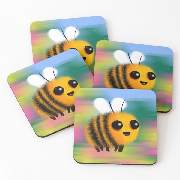 Item preview, Smiling Fluffy Bee Dancing Through a Flower Field designed and sold by BumbleVee ☀️.