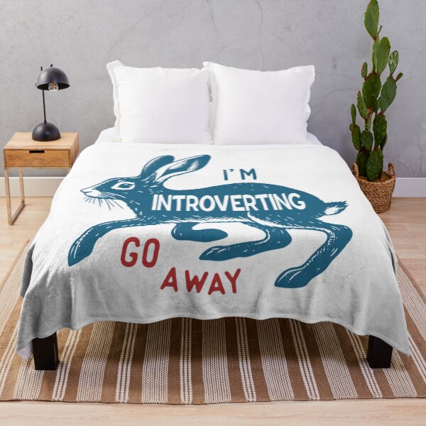 Item preview, I Am Introverting Go Away Fun Retro Poster Vintage Cute Rabbit designed and sold by KameronBergstro.