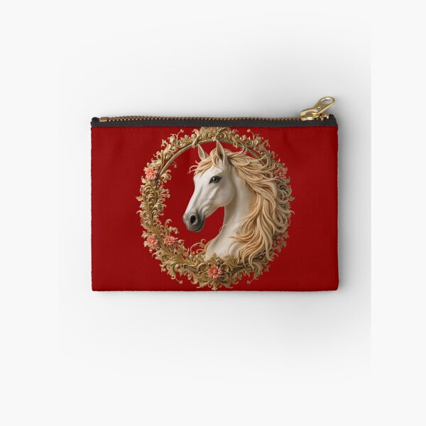 Item preview, Elegant White Horse with Pink Flowers, Head Majestic Mane, Detailed Equestrian Art Print designed and sold by TheGaliyaStudio.