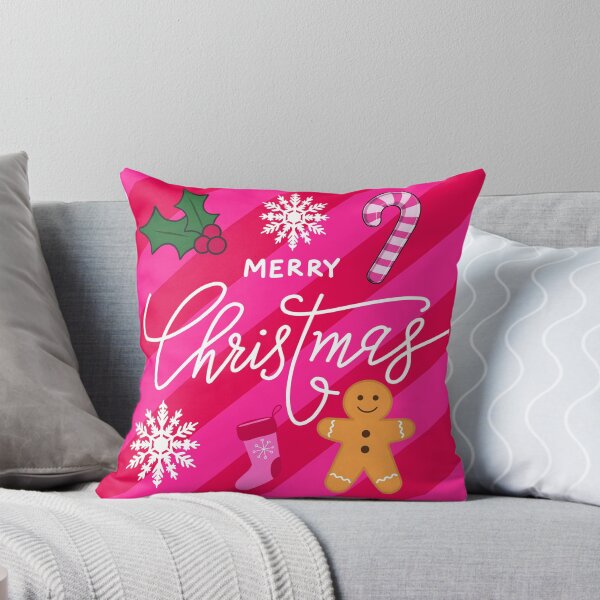 Item preview, Merry Christmas Pink Stripe designed and sold by MoonMonkeyNbear.