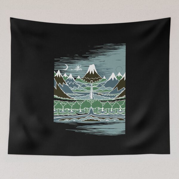 Item preview, A Halflings Journey On A Mountain Path Through An Elven Wood In The Style Of J.R.R.Tolkien designed and sold by IZIAHDEBORASHOP.