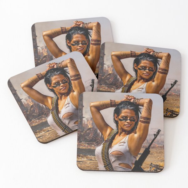 Item preview, Post Apocalyptic warrior woman resting after battle designed and sold by Vintage Designs +.