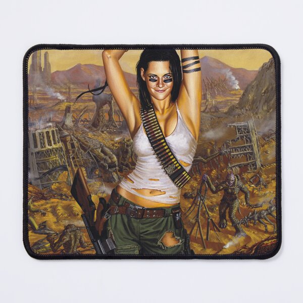 Item preview, Post Apocalyptic warrior woman resting after battle designed and sold by Vintage Designs +.