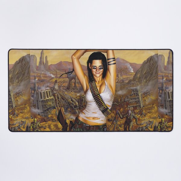 Item preview, Post Apocalyptic warrior woman resting after battle designed and sold by Vintage Designs +.