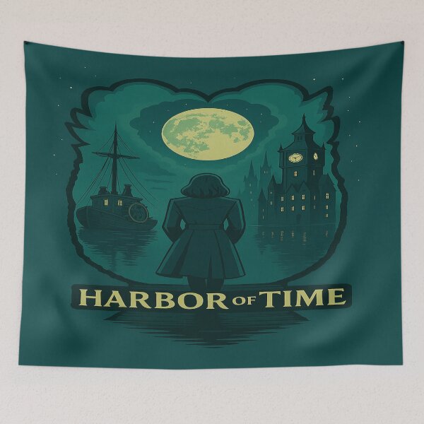 Item preview, Moonlit Harbor & Clockwork Dreams. Between tranquility, mechanics, and magic – a scene full of story vibes designed and sold by FotoworldEdel.