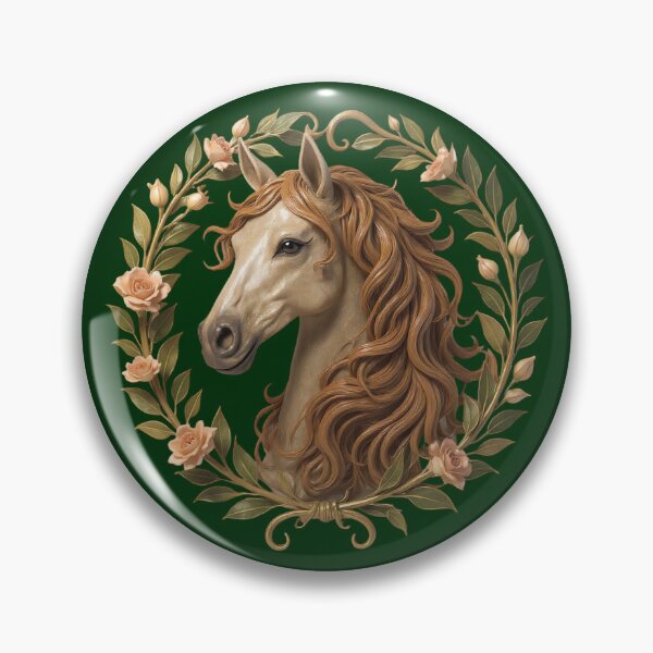 Item preview, Royal Horse dark Mane  with Floral Garland Print, Detailed Equestrian Art Print designed and sold by TheGaliyaStudio.