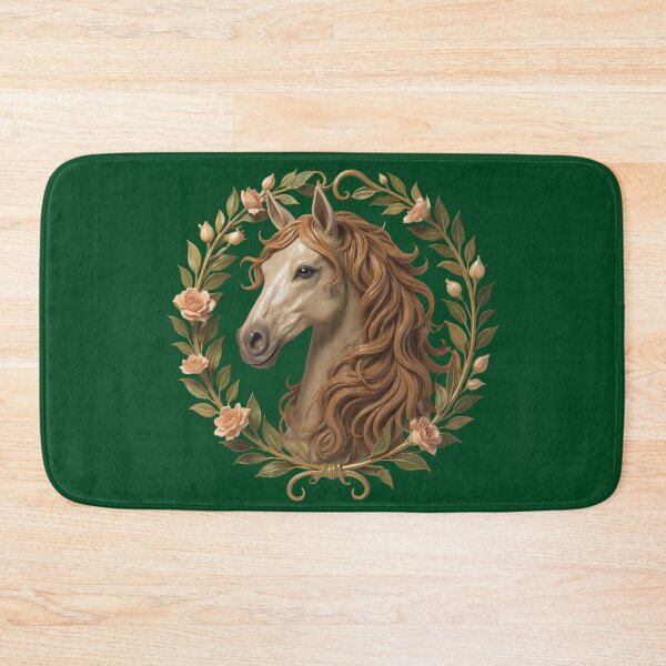 Item preview, Royal Horse dark Mane  with Floral Garland Print, Detailed Equestrian Art Print designed and sold by TheGaliyaStudio.