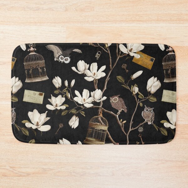 Item preview, Magnolia Grove with Owls in black designed and sold by Delinda Graphic Studio.