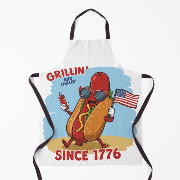 Item preview, Grillin’ and Chillin’ Since 1776 - Funny Cartoon 4th of July Celebration (2) designed and sold by InkoraLab.