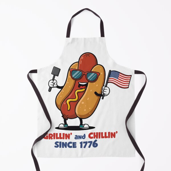 Item preview, Grillin’ and Chillin’ Since 1776 - Funny Cartoon 4th of July Celebration (3) designed and sold by InkoraLab.