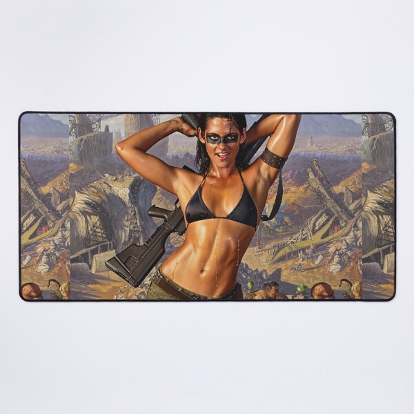 Item preview, Post Apocalyptic warrior woman resting after battle designed and sold by Vintage Designs +.