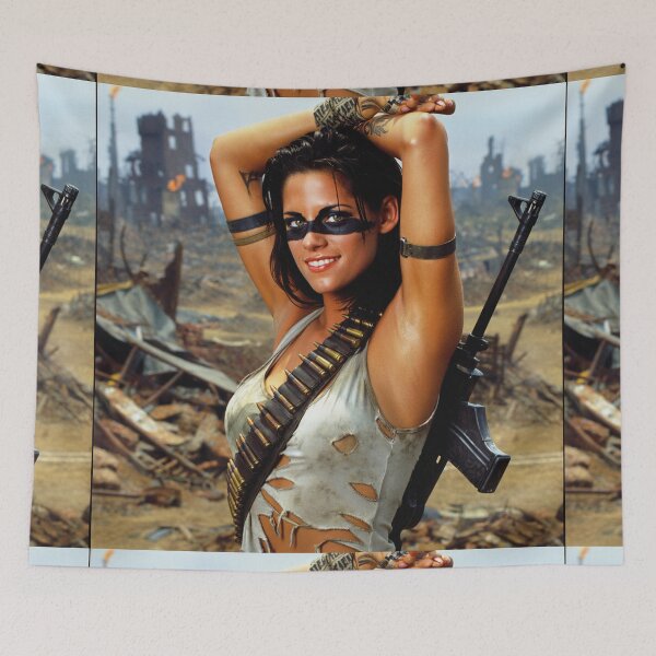 Item preview, Post Apocalyptic warrior woman resting after battle designed and sold by Vintage Designs +.