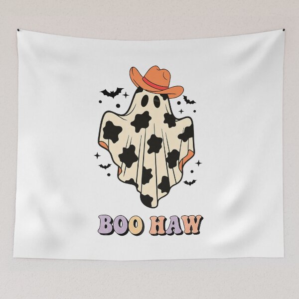 Item preview, Spooky Season Funny Boo Haw Cowboy Ghost designed and sold by Gwenaelbain.
