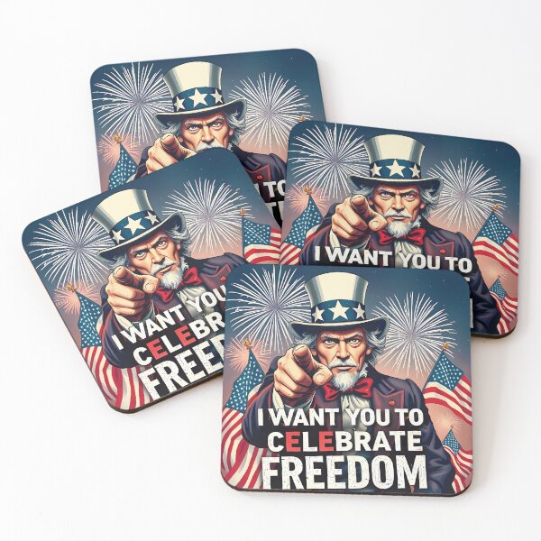 Item preview, I Want You To Celebrate Freedom - Vintage Uncle Sam Design (5) designed and sold by InkoraLab.