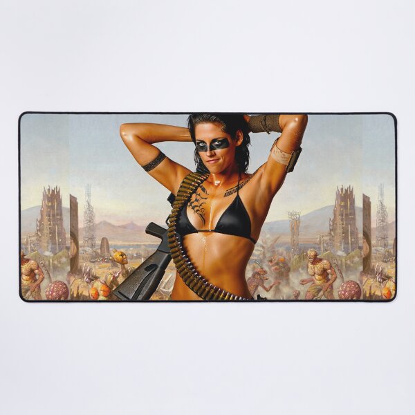 Item preview, Post Apocalyptic warrior woman resting after battle designed and sold by Vintage Designs +.