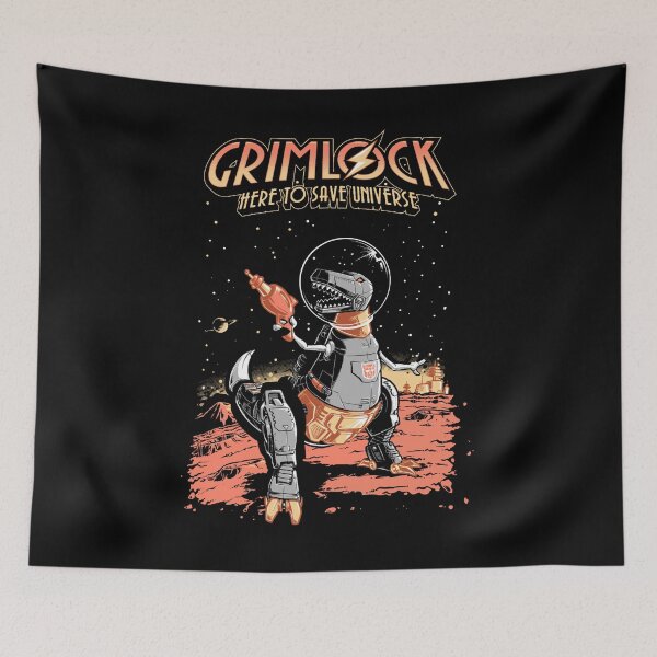 Item preview, Grimlock Here To Save Universe - Space Pulp Robot Dinosaur Hero designed and sold by YvonnePurdy.