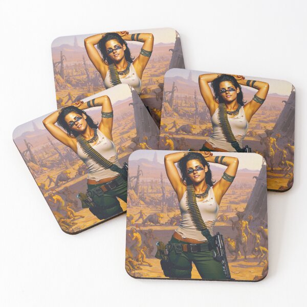 Item preview, Post Apocalyptic warrior woman resting after battle designed and sold by Vintage Designs +.