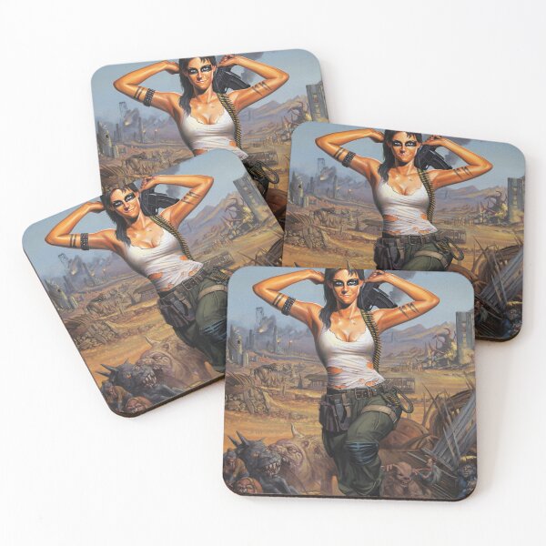 Item preview, Post Apocalyptic warrior woman resting after battle designed and sold by Vintage Designs +.