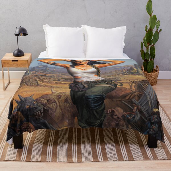Item preview, Post Apocalyptic warrior woman resting after battle designed and sold by Vintage Designs +.