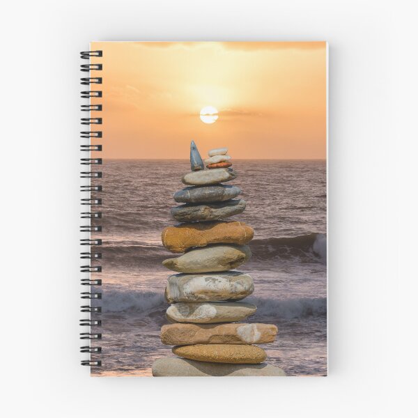 Item preview, Stone Stacking on an Italian Beach at Sunset designed and sold by Jon Shore.