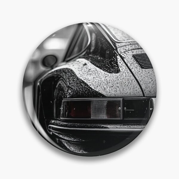Item preview, Vintage Porsche gleaming in the rain in black and white designed and sold by Jerhus.