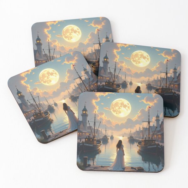 Item preview, Moonlit Harbor & Clockwork Dreams. Between tranquility, mechanics, and magic – a scene full of story vibes designed and sold by FotoworldEdel.